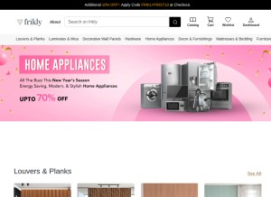 How frikly.com looks like on a tablet such as an iPad.