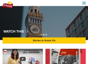 How fritolay.com looks like on a tablet such as an iPad.