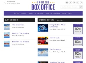 How fromtheboxoffice.com looks like on a tablet such as an iPad.