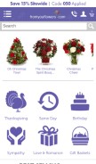 How fromyouflowers.com looks like on a mobile device such as an iPhone.