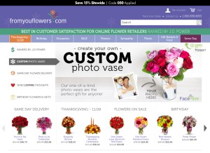 How fromyouflowers.com looks like on a tablet such as an iPad.