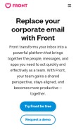 How frontapp.com looks like on a mobile device such as an iPhone.