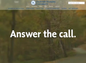 How frontier.edu looks like on a tablet such as an iPad.