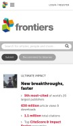 How frontiersin.org looks like on a mobile device such as an iPhone.