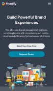 How frontify.com looks like on a mobile device such as an iPhone.