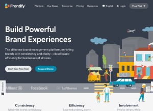 How frontify.com looks like on a tablet such as an iPad.