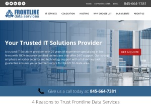 How frontline.net looks like on a tablet such as an iPad.