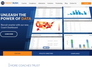 How frontrush.com looks like on a tablet such as an iPad.