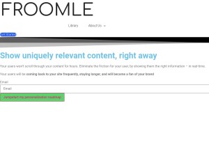 How froomle.com looks like on a tablet such as an iPad.