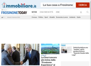 How frosinonetoday.it looks like on a tablet such as an iPad.