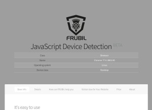 How frubil.info looks like on a tablet such as an iPad.
