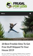 How frugalforless.com looks like on a mobile device such as an iPhone.
