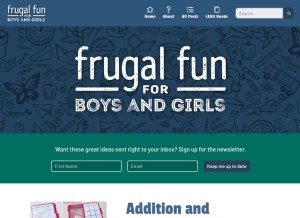 How frugalfun4boys.com looks like on a tablet such as an iPad.