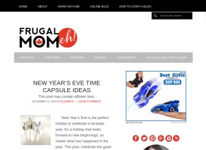 How frugalmomeh.com looks like on a tablet such as an iPad.