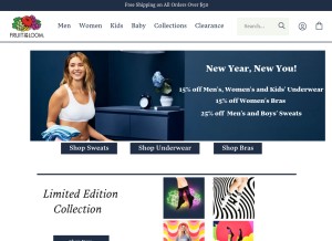 How fruit.com looks like on a tablet such as an iPad.