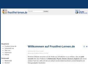 How frustfrei-lernen.de looks like on a tablet such as an iPad.