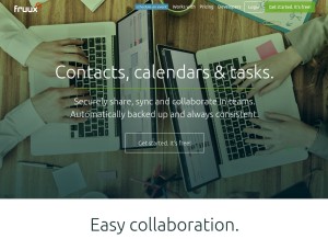 How fruux.com looks like on a tablet such as an iPad.
