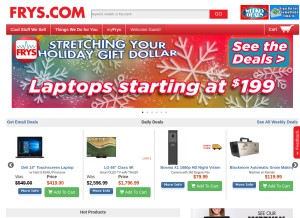 How frys.com looks like on a tablet such as an iPad.