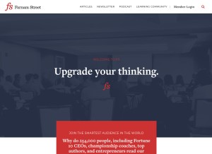 How fs.blog looks like on a tablet such as an iPad.