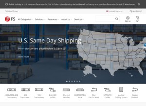 How fs.com looks like on a tablet such as an iPad.