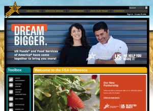 How fsafood.com looks like on a tablet such as an iPad.