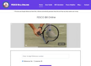 How fscobill.pk looks like on a tablet such as an iPad.