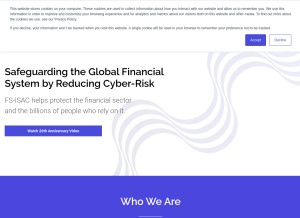 How fsisac.com looks like on a tablet such as an iPad.