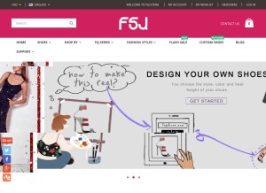 How fsjshoes.com looks like on a tablet such as an iPad.