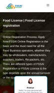 How fssaifoodlicense.com looks like on a mobile device such as an iPhone.