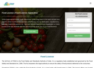How fssaifoodlicense.com looks like on a tablet such as an iPad.