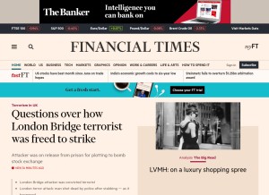 How ft.com looks like on a tablet such as an iPad.