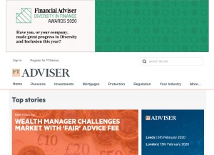 How ftadviser.com looks like on a tablet such as an iPad.