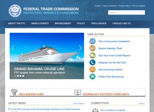 How ftc.gov looks like on a tablet such as an iPad.
