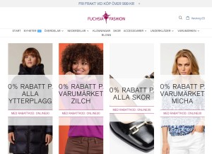 How fuchsiafashion.se looks like on a tablet such as an iPad.