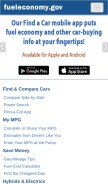 How fueleconomy.gov looks like on a mobile device such as an iPhone.
