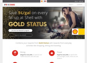 How fuelrewards.com looks like on a tablet such as an iPad.