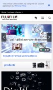 How fujifilm.com looks like on a mobile device such as an iPhone.