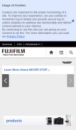 How fujifilmusa.com looks like on a mobile device such as an iPhone.