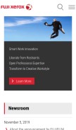 How fujixerox.com looks like on a mobile device such as an iPhone.