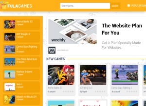 How fulagames.com looks like on a tablet such as an iPad.