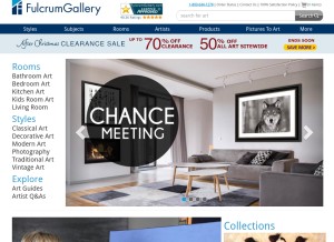 How fulcrumgallery.com looks like on a tablet such as an iPad.