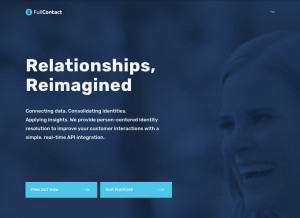 How fullcontact.com looks like on a tablet such as an iPad.