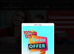 How fullhomeworkhelp.com looks like on a tablet such as an iPad.
