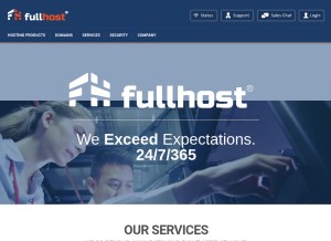 How fullhost.com looks like on a tablet such as an iPad.