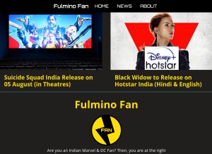 How fulminofan.com looks like on a tablet such as an iPad.