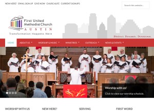 How fumcaustin.org looks like on a tablet such as an iPad.