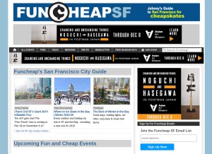 How funcheap.com looks like on a tablet such as an iPad.