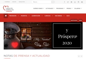 How fundaciondelcorazon.com looks like on a tablet such as an iPad.