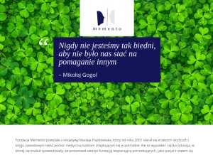 How fundacjamemento.pl looks like on a tablet such as an iPad.