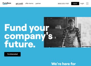 How fundbox.com looks like on a tablet such as an iPad.